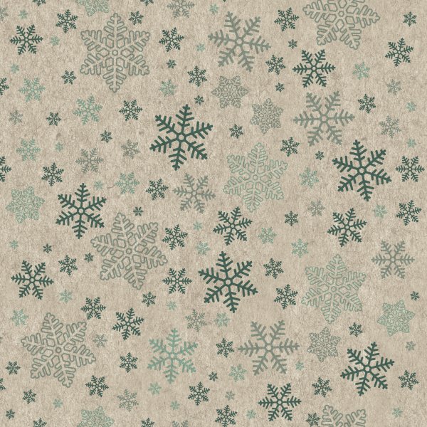 Papierservietten, Beige, Blau, 33 x 33 cm, Snowflakes Pattern