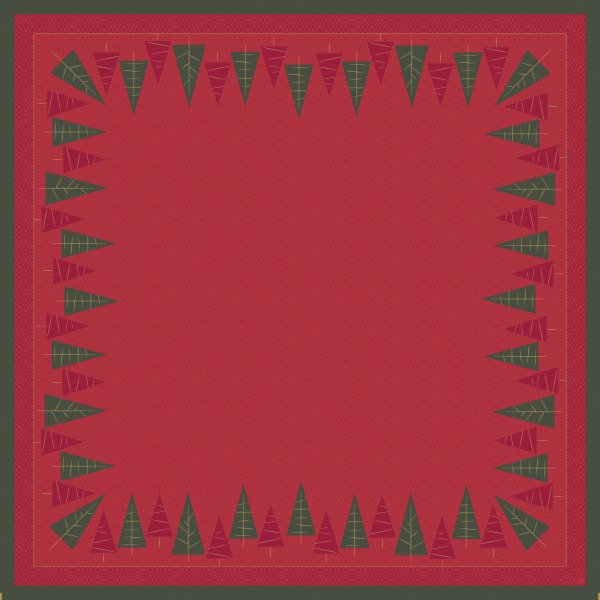 Mitteldecke Papier, Rot, Grün, 84 x 84 cm, Homely Winter