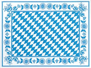 Tischset Papier, Blau, Weiss, 30 x 40 cm, 100 Stk.