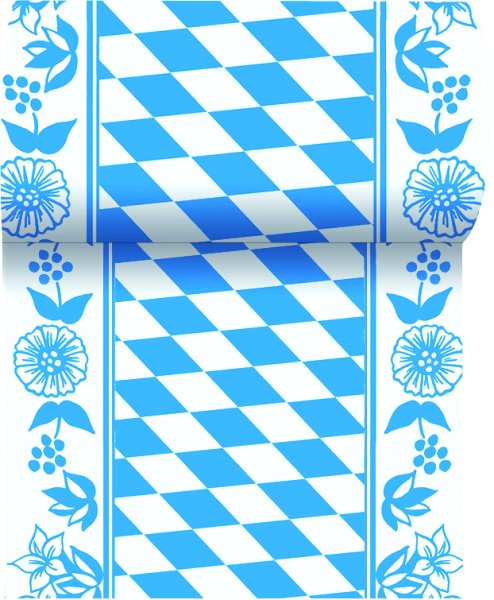 Tischläufer Papier, Blau, Weiss 0.15 x 20 m