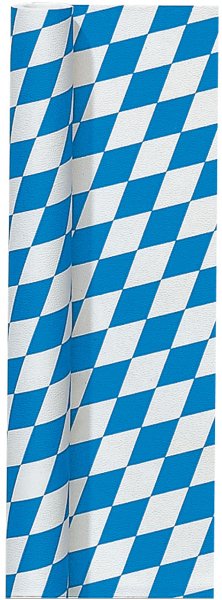 Tischtuchrolle Papier, Blau, Weiss, 1 x 8 m, Bayernraute