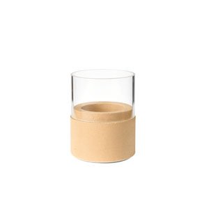 Kerzenhalter NEAT, Glas, Sand, 70 x 61 mm