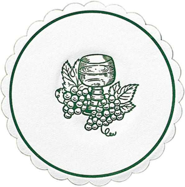 Zelltuch-Untersetzer, Ø 10 cm, Traube jägergrün / Raisin vert chasseur