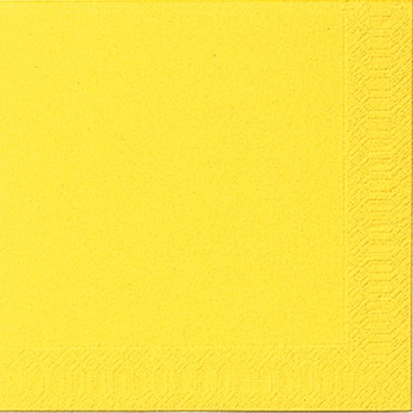 Papierservietten, Gelb, 40 x 40 cm