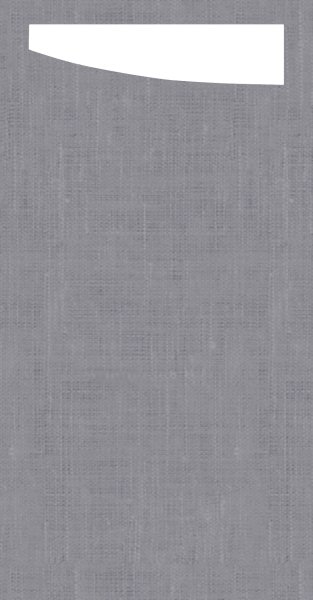 Bestecktasche Dunisoft, Grau, mit Serviette, Weiss, 11.5 x 23 cm