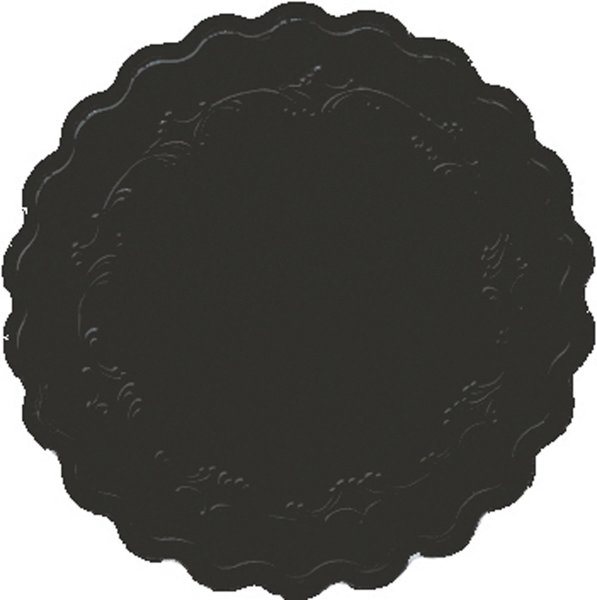 Zelltuch-Untersetzer, Ø 9 cm, Romance schwarz / noir