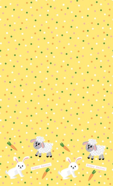 Tischdecke Papier, Gelb, Weiss, 138 x 220 cm, Hoppy Easter