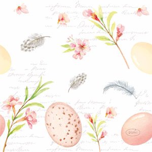 Papierservietten, Weiss, Rosa, 24 x 24 cm, Eggs & Feathers