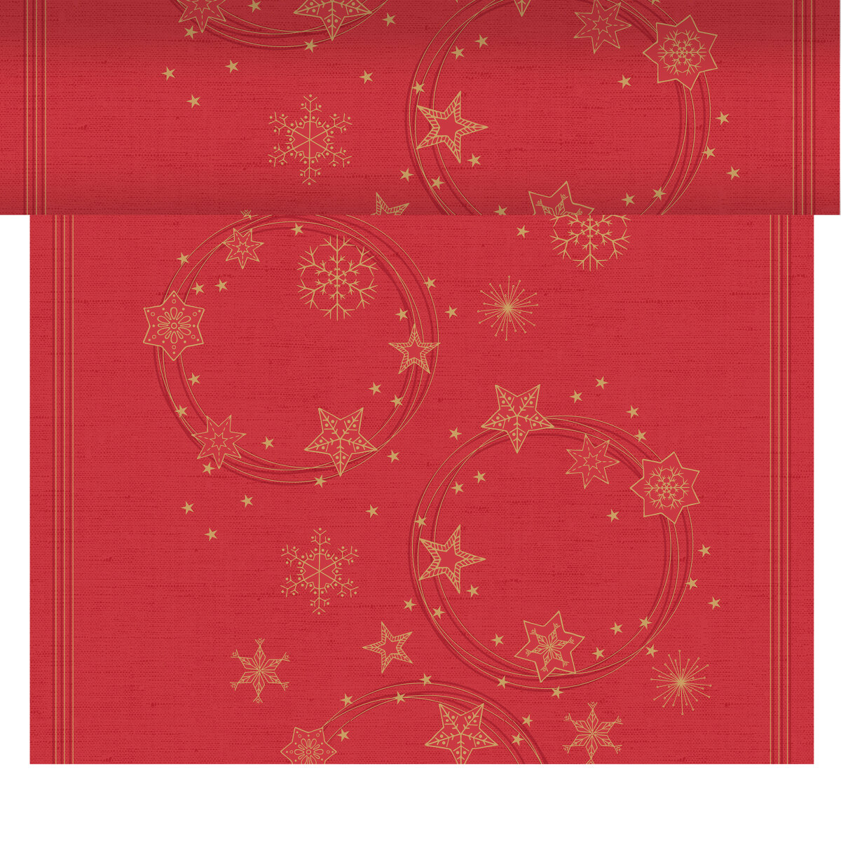 Tischläufer Gold & 12 Runde Tischsets – Glänzendes Set Für Weihnachten, Hochzeit, Party, 28cm X 2,75m