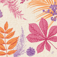 Papierservietten Bio Dunisoft, Pink, Orange, 40 x 40 cm, Bright Autumn 1 x 60 Stk. (60 Stk.)