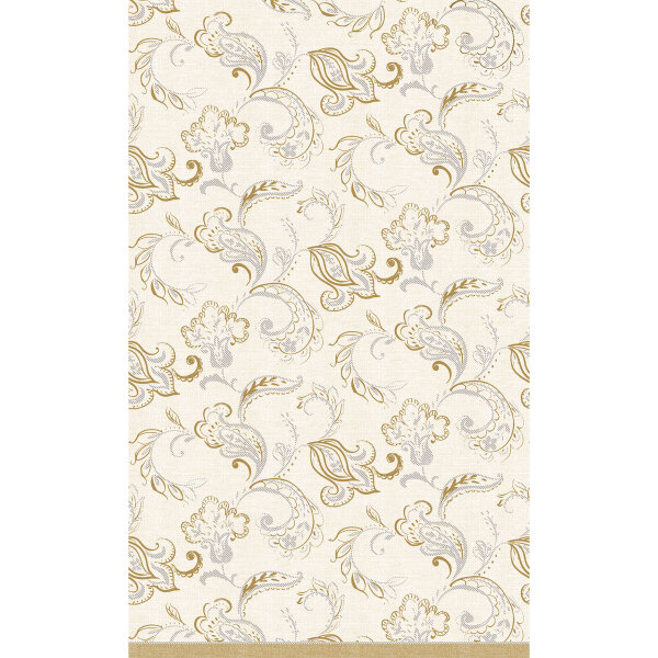 Tischdecke Papier, Weiss, Crème, 138 x 220 cm, Golden Grace Cream 1 Stk.