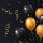 Papierservietten, Schwarz, Gold, 33 x 33 cm, Elegant Balloons 1 x 20 Stk. (20 Stk.)