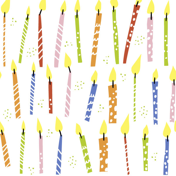 Papierservietten, bunt, 33 x 33 cm, B-day candles 1 x 20 Stk. (20 Stk.)