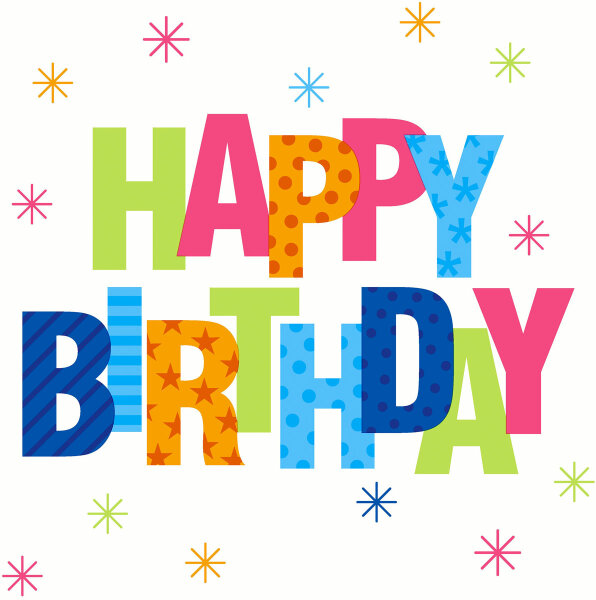 Papierservietten, bunt, 33 x 33 cm, Birthday Stars 1 x 20 Stk. (20 Stk.)