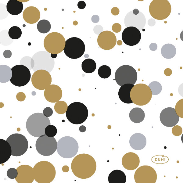 Papierservietten, bunt, 24 x 24 cm, Festive Bubbles Black 1 x 20 Stk. (20 Stk.)