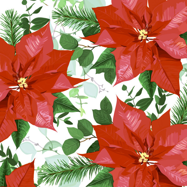 Papierservietten, Grün, Rot, 33 x 33 cm, Floral Christmas 1 x 20 Stk. (20 Stk.)