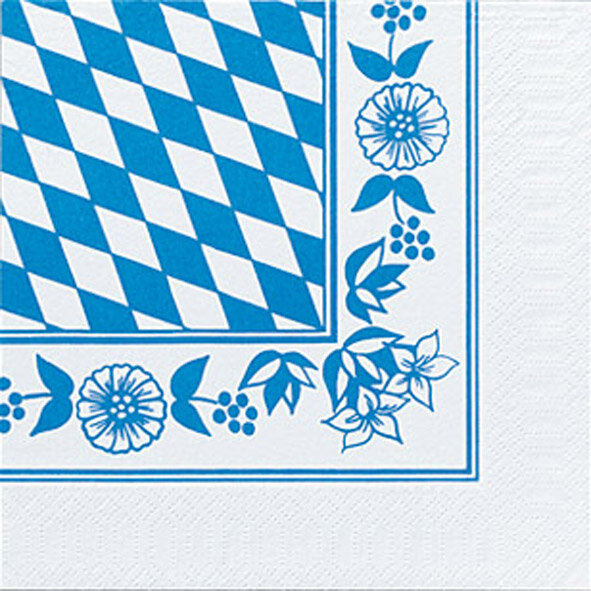 Papierservietten, Blau, Weiss, 33 x 33 cm 1 x 20 Stk. (20 Stk.)