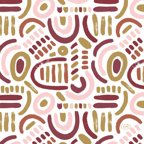 Papierservietten, Gold, Bordeaux, 33 x 33 cm, Golden Impuls 1 x 20 Stk. (20 Stk.)
