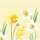 Papierservietten, Gelb, Weiss, 40 x 40 cm, Spring Daffodil 1 x 12 Stk. (12 Stk.)