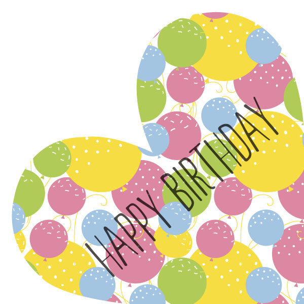 Silhouettes Papierservietten, bunt, 33 x 33 cm, Birthday Heart 1 x 12 Stk. (12 Stk.)