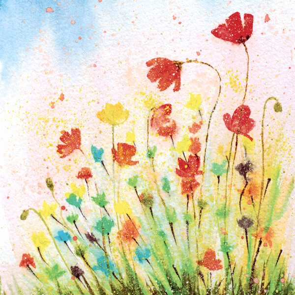 Papierservietten, bunt, 33 x 33 cm, Flourish Aurora 1 x 20 Stk. (20 Stk.)