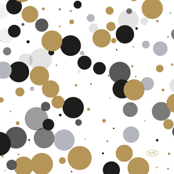 Papierservietten, bunt, 33 x 33 cm, Festive Bubbles Black 12 x 20 Stk. (240 Stk.)