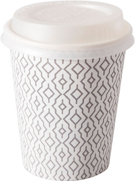 Bio Pappbecher mit Deckel, Waves, 24 cl 8 x 8 Stk. (64 Stk.)