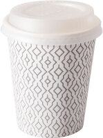 Bio Pappbecher mit Deckel, Waves, 24 cl 8 x 8 Stk. (64 Stk.)
