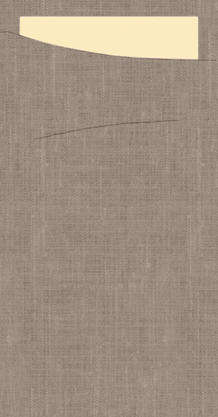 Bestecktasche Dunisoft, Greige, mit Serviette, Crème, 11.5 x 23 cm 4 x 60 Stk. (240 Stk.)