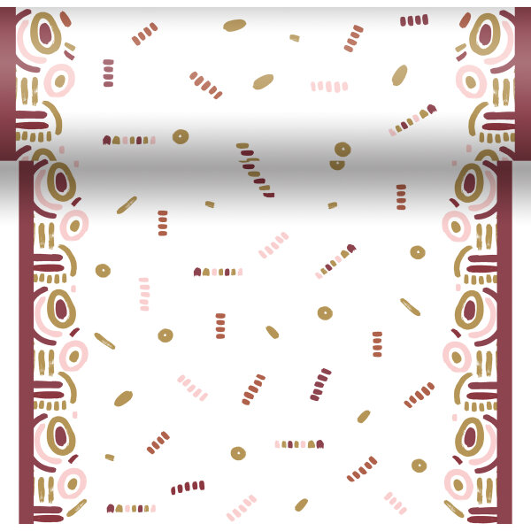 Tischset, Tischläufer, Tête-à-Tête Papier, Gold, Rot, 40 x 480 cm, Golden Impuls 8 x 1 Stk. (8 Stk.)