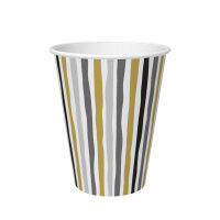 Bio Pappbecher, bunt, 24 cl, Stripes Black and Gold 20 x...