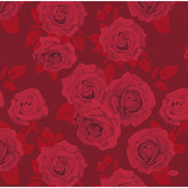 Papierservietten, Rot, 40 x 40 cm, Rich Roses 1 x 12 Stk. (12 Stk.)
