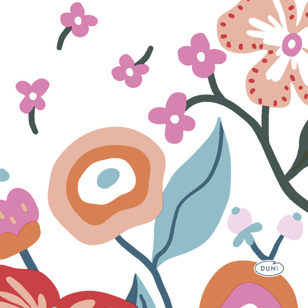Papierservietten, bunt, 24 x 24 cm, Vibrant Bloom 1 x 20 Stk. (20 Stk.)