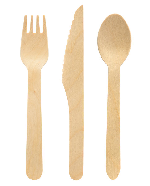 Bio Besteckset, gewachst, 16 cm 1 x 18 Stk. (18 Stk.)