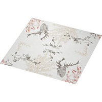 Classic-Serviette, Zelltuch, Weiss, Grau, 40 x 40 cm, Wood & Deer 1 x 50 Stk. (50 Stk.)