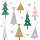 Papierservietten, Weiss, Dunkelgrün, 33 x 33 cm, Noel Trees 12 x 20 Stk. (240 Stk.)