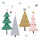 Papierservietten, Weiss, Dunkelgrün, 24 x 24 cm, Noel Trees 12 x 20 Stk. (240 Stk.)