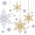 Papierservietten, Weiss, Silber, 40 x 40 cm, Snowstars White 1 x 12 Stk. (12 Stk.)