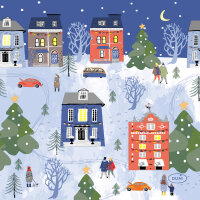 Papierservietten, Blau, Weiss, 24 x 24 cm, Winter Wonders...