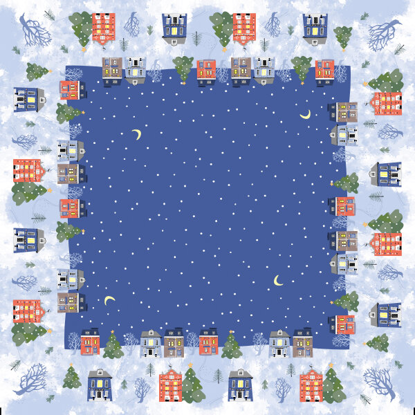 Mitteldecke Papier, Weiss, Blau, 84 x 84 cm, Winter Wonders 10 x 1 Stk. (10 Stk.)