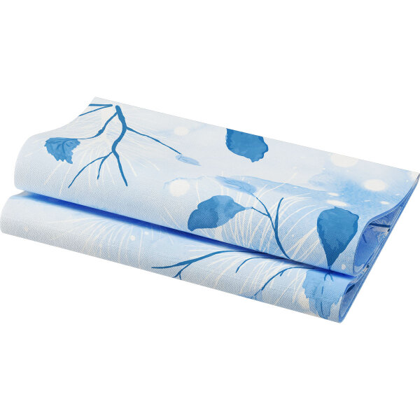 Papierservietten Bio Dunisoft, Weiss, Blau, 40 x 40 cm, Frosted Winter 1 x 60 Stk. (60 Stk.)