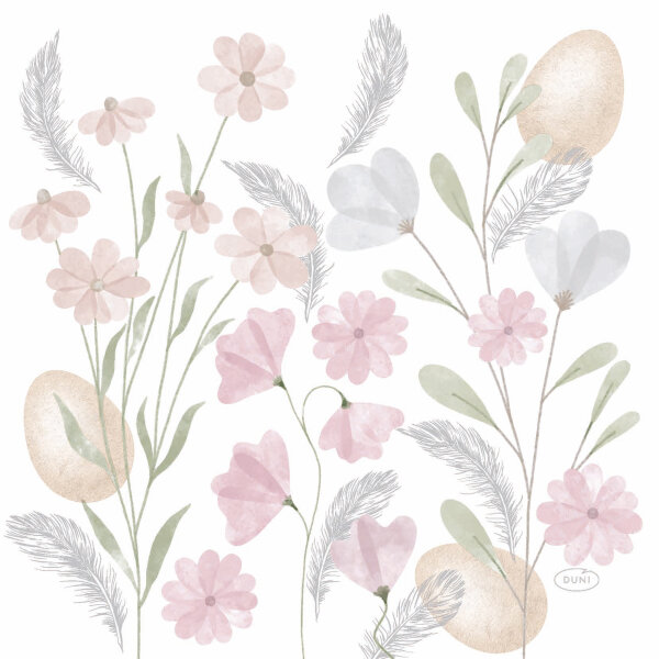 Papierservietten, Weiss, Rosa, 33 x 33 cm, Soft Easter 1 x 20 Stk. (20 Stk.)