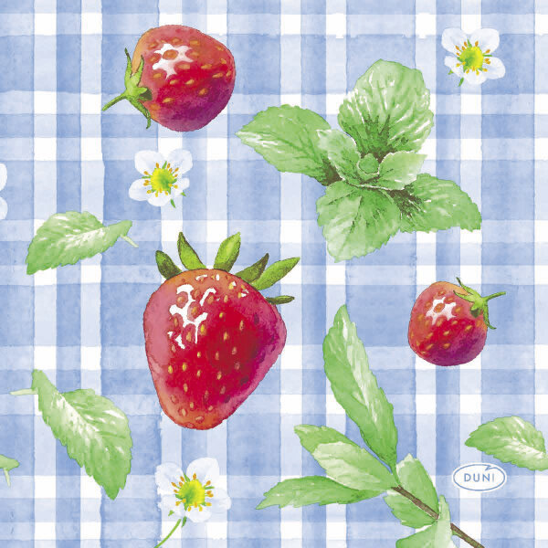 Papierservietten, Rot, bunt, 24 x 24 cm, Strawberry Picnic 1 x 20 Stk. (20 Stk.)