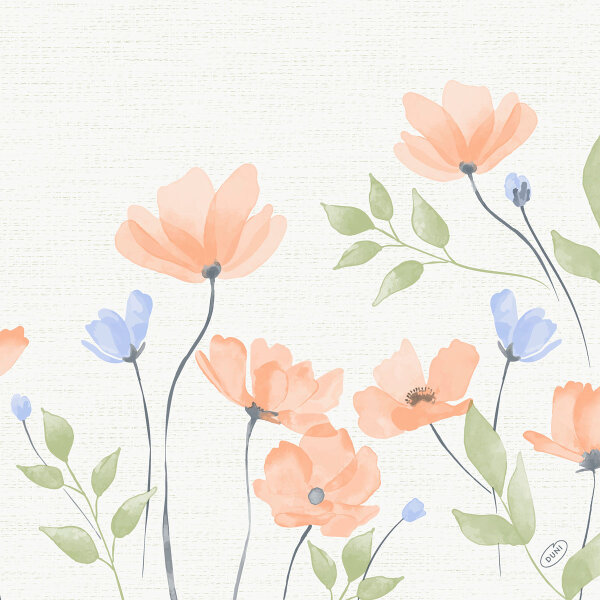 Bio Dunisoft Servietten, bunt, 40 x 40 cm, Bunny Bloom 1 x 60 Stk. (60 Stk.)