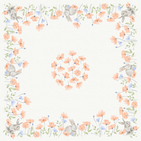 Bio Dunicel-Mitteldecke, bunt, 84 x 84 cm, Bunny Bloom 1 x 20 Stk. (20 Stk.)