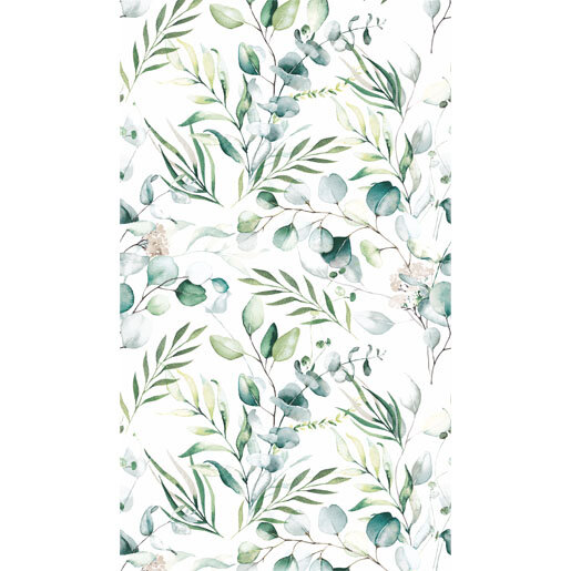 Tischdecke Dunisilk, Petrol, Weiss, 138 x 220 cm, Eucalyptus
