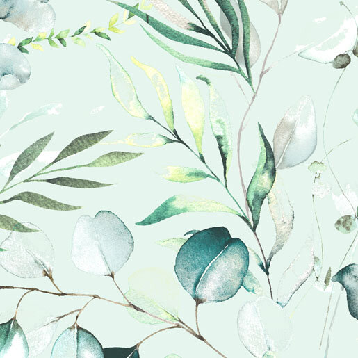 Papierservietten, Petrol, Weiss, 24 x 24 cm, Eucalyptus Green 1 x 20 Stk. (20 Stk.)