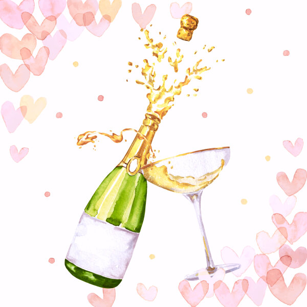 Papierservietten, Rosa, Weiss, 33 x 33 cm, Hearts Bubbles 1 x 20 Stk. (20 Stk.)