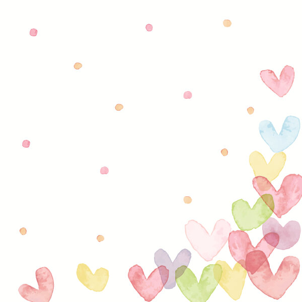 Papierservietten, Rosa, Weiss, 33 x 33 cm, Hearts Pastel 1 x 20 Stk. (20 Stk.)