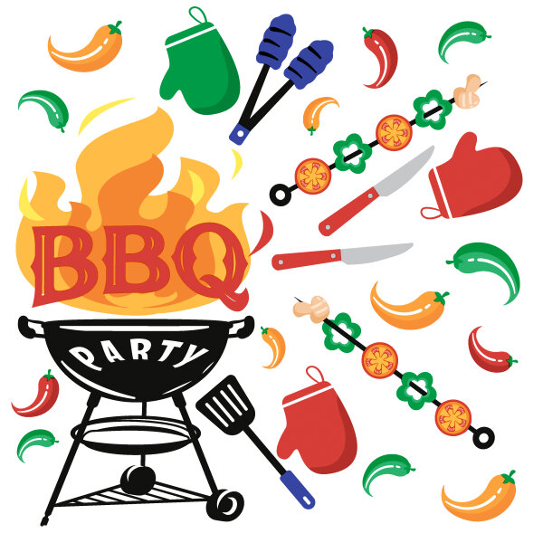 Papierservietten, bunt, 33 x 33 cm, Bbq Mix 1 x 20 Stk. (20 Stk.)